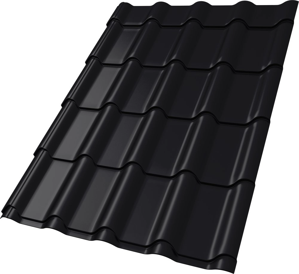 Металлочерепица Kamea 0,5 Satin RAL 9005 черный