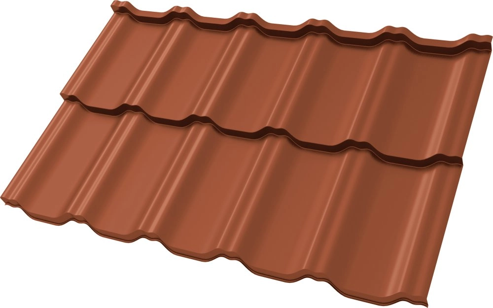 Металлочерепица Kvinta Uno 0,5 Velur X RAL 8004 терракота