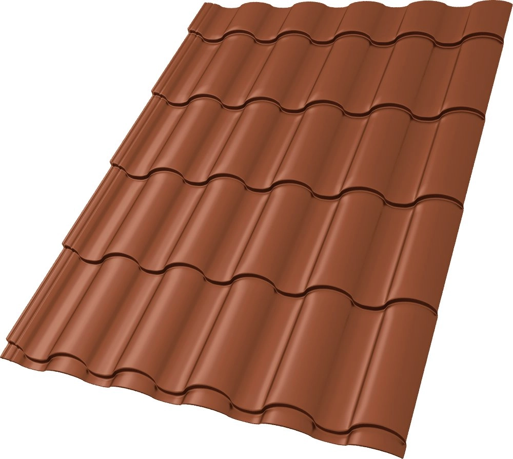 Металлочерепица Kredo 0,5 Satin RAL 8004 терракота