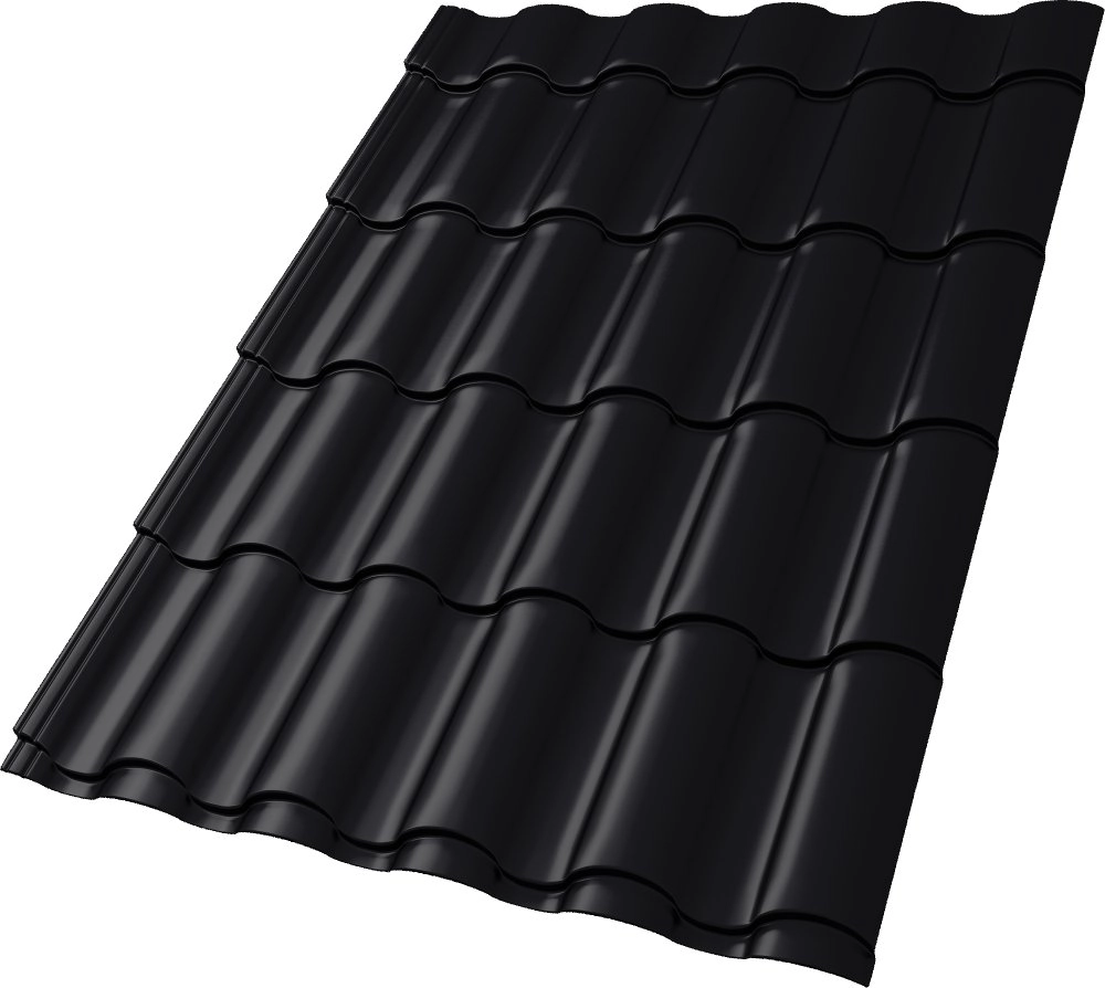 Металлочерепица Kredo 0,5 Satin RAL 9005 черный
