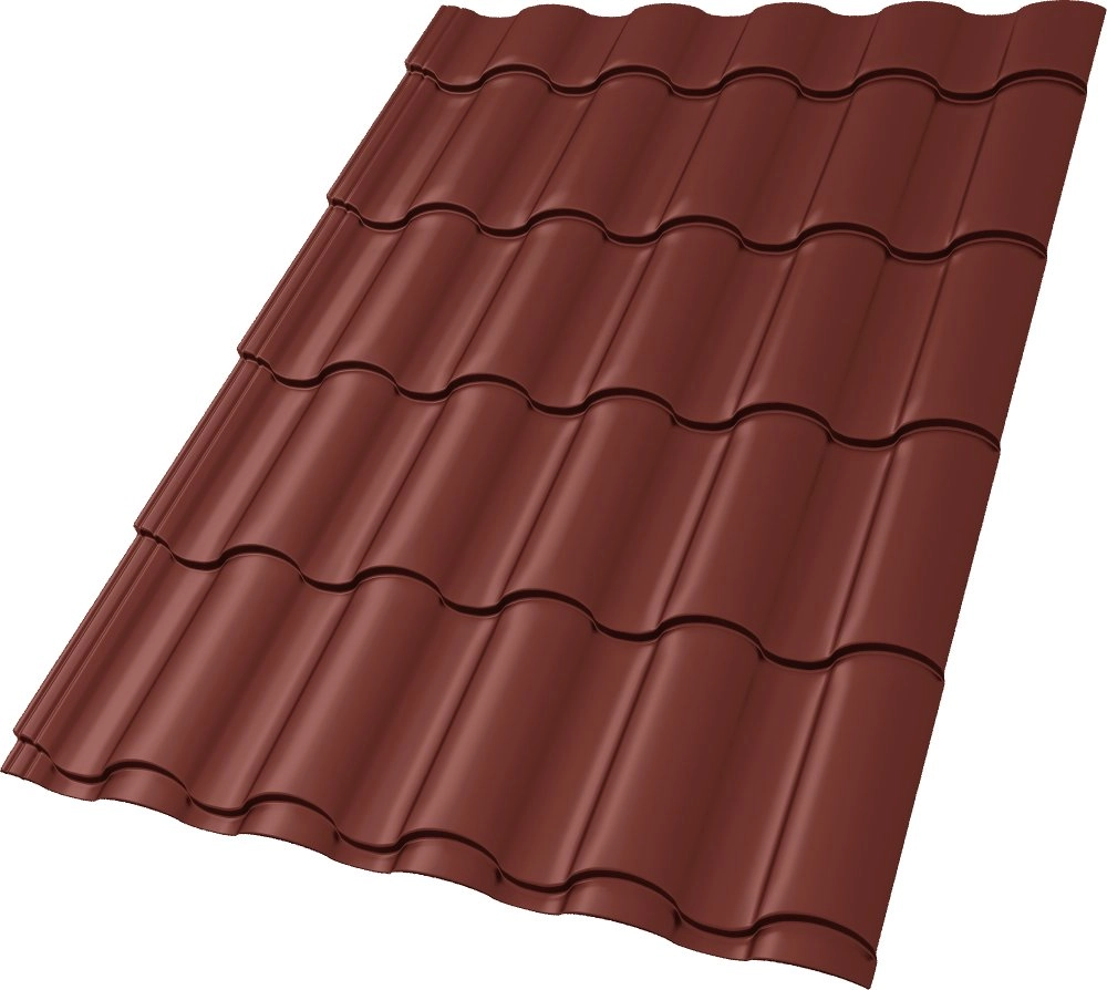Металлочерепица Kredo 0,5 Satin RAL 3009 оксидно-красный