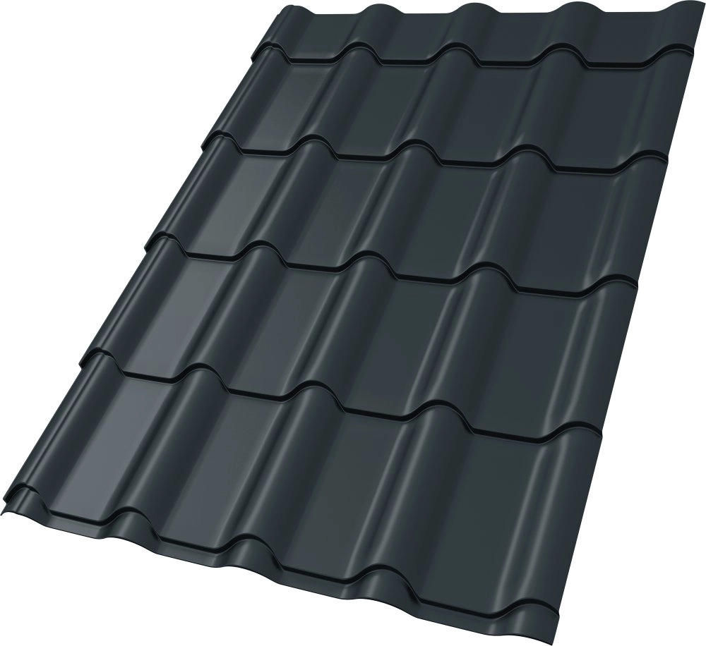 Металлочерепица Kamea 0,5 Satin Matt RAL 7016 антрацитово-серый