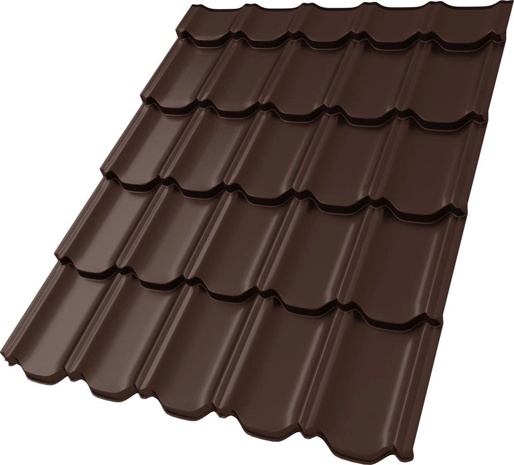 Металлочерепица Kvinta plus 3D 0,5 Drap TX RAL 8017 шоколад
