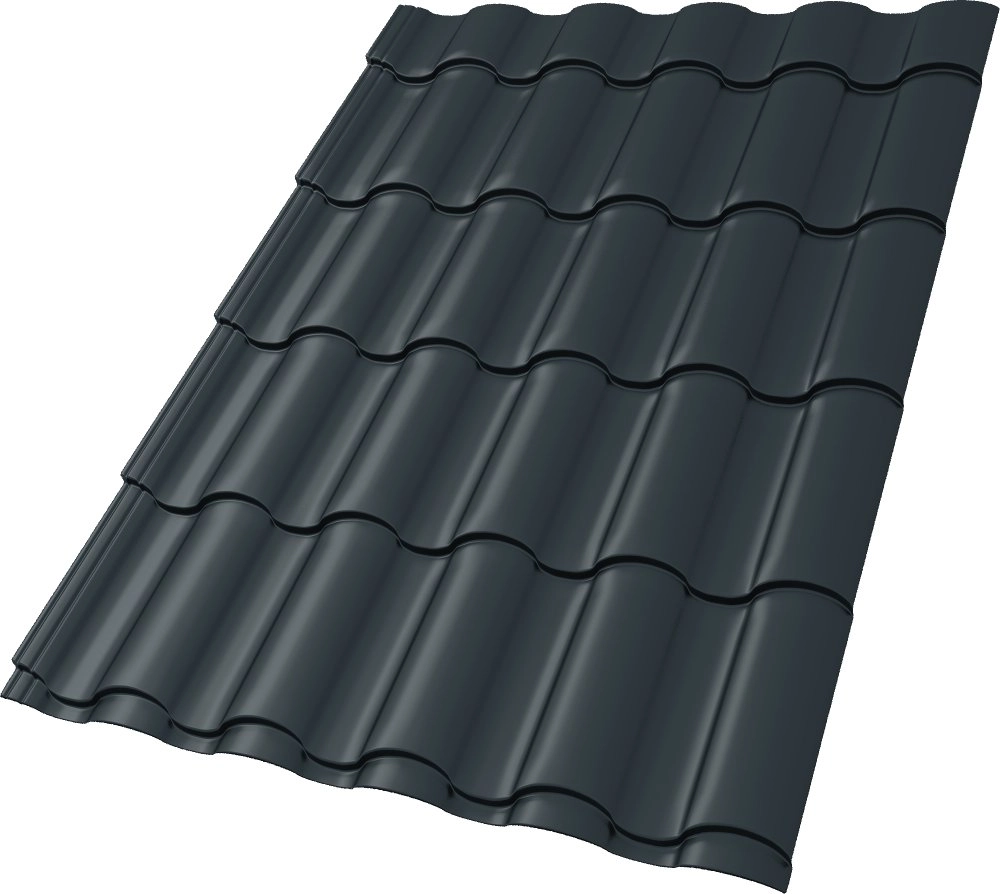 Металлочерепица Kredo 0,5 Drap TX RAL 7016 антрацитово-серый