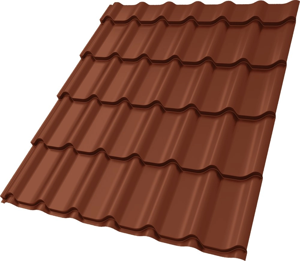 Металлочерепица Classic 0,5 Velur X RAL 8004 терракота