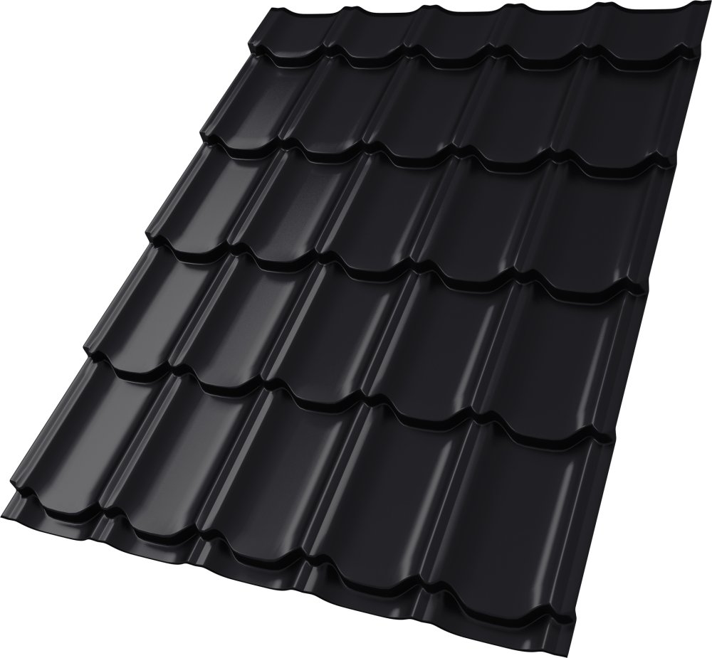 Металлочерепица Kvinta plus 0,5 Satin Matt RAL 9005 черный