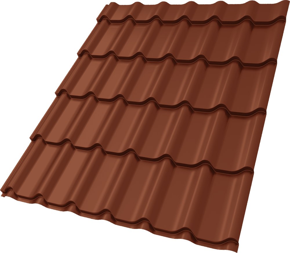Металлочерепица Classic 0,5 Satin RAL 8004 терракота