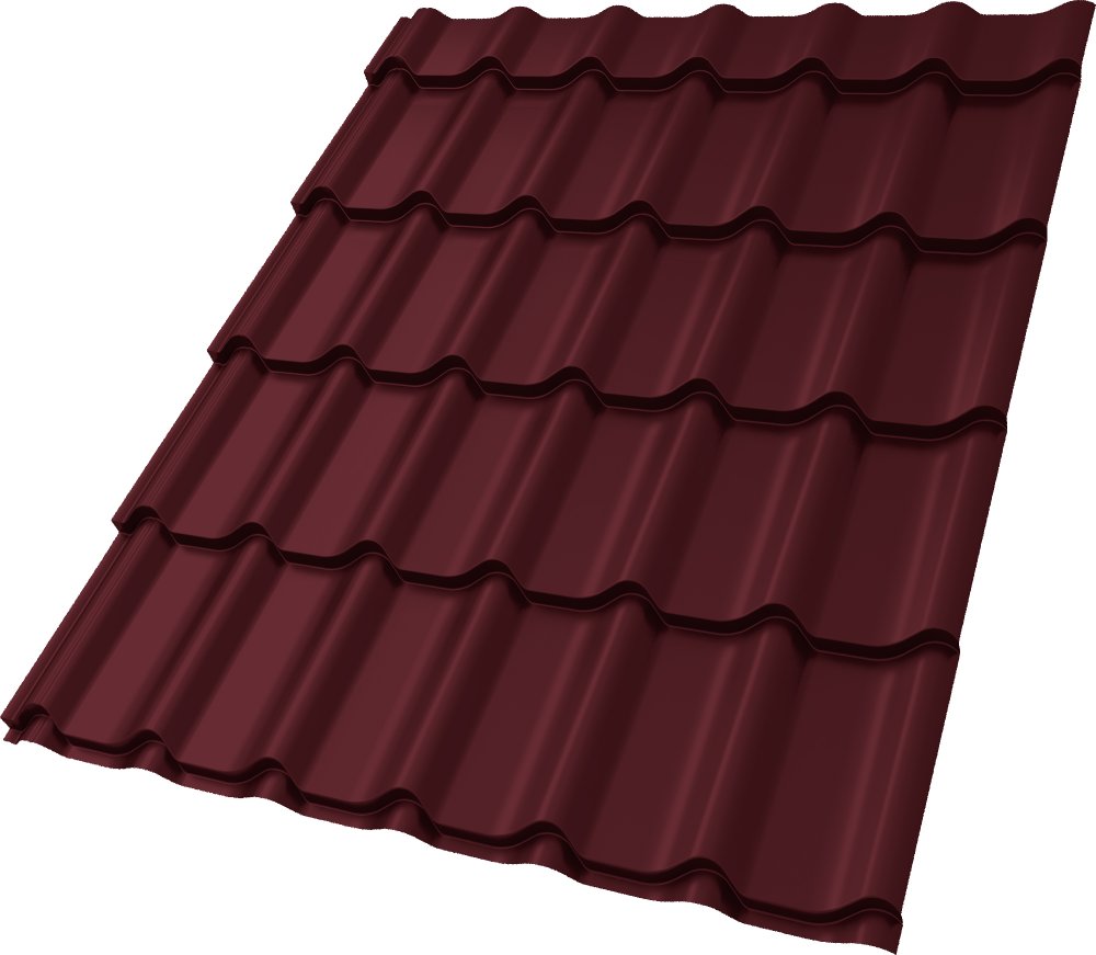 Металлочерепица Classic 0,5 Satin RAL 3005 красное вино