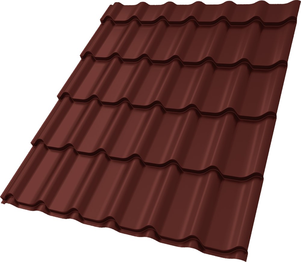 Металлочерепица Classic 0,5 Satin RAL 3009 оксидно-красный